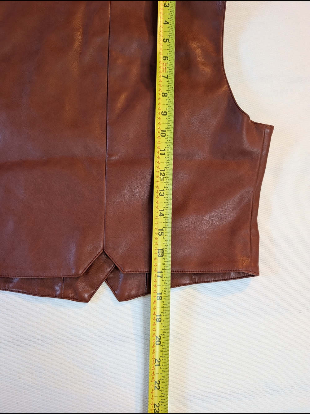 7 For All Mankind Chestnut Faux Leather Vest Size M - Picture 8 of 9